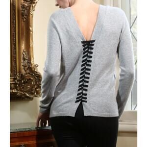 Zoe Couture Sweater Cashmere Lace Up Pullover Punk Indie Vanguard Biker Rocker